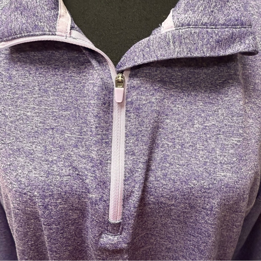 Danskin Now Purple Heather 1/4 Zip Pullover Sweatshirt Plus 2X Activewear - Picture 2 of 8